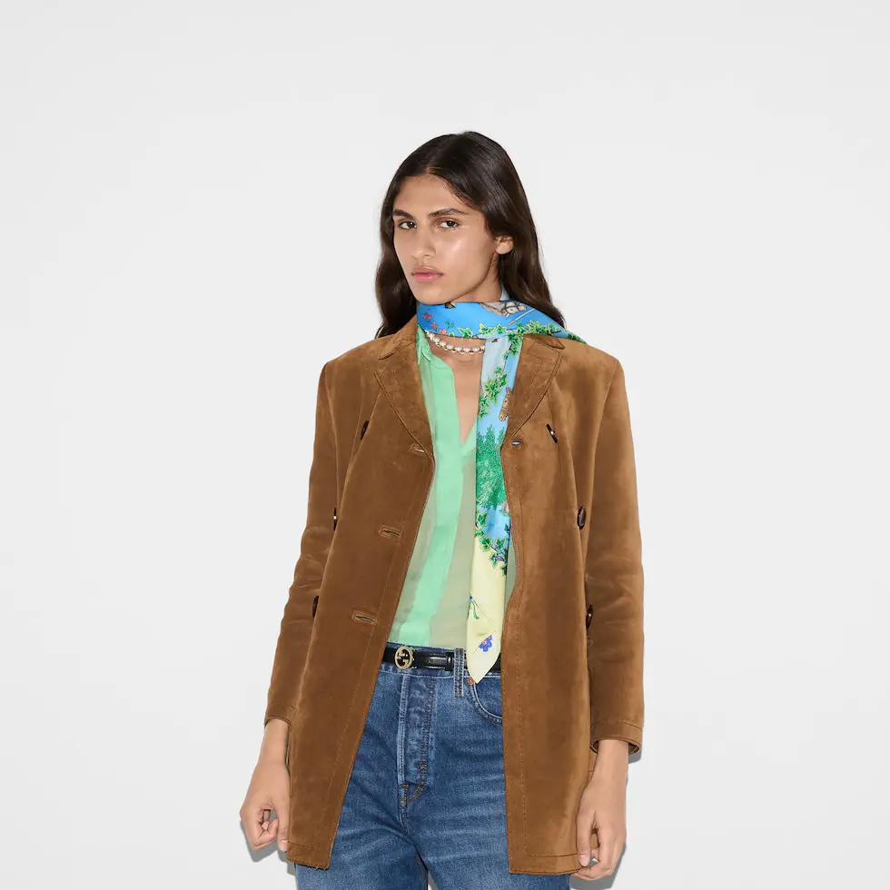 Gucci silk scarf 90X90cm E13 (2)