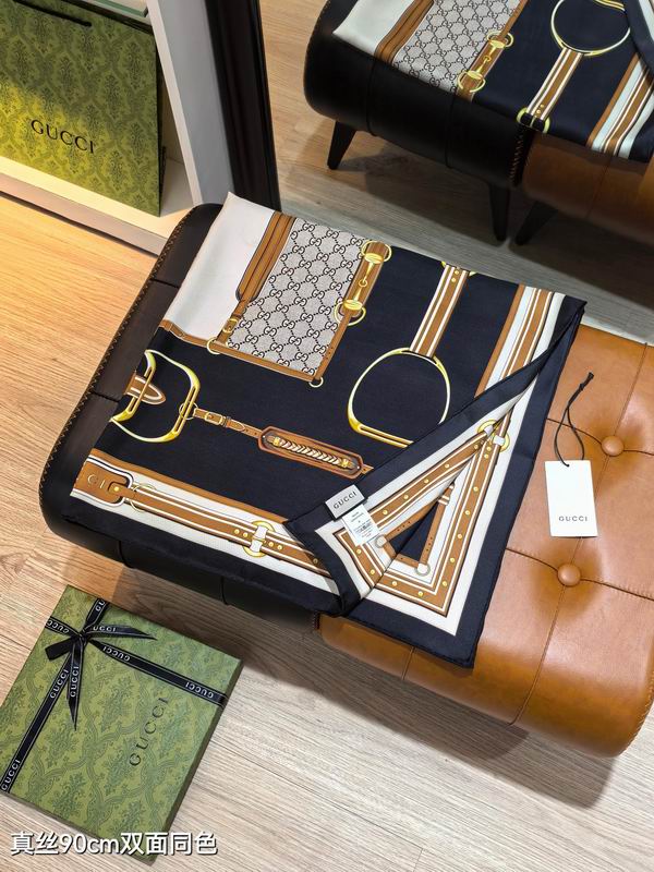 Gucci silk scarf 90X90cm E52 (8)