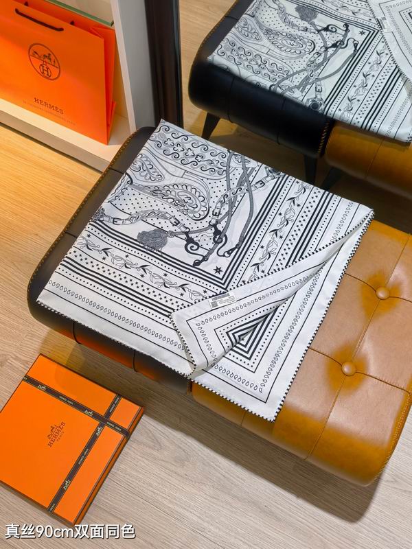 Hermes silk Scarf 90X90cm E04 (16)