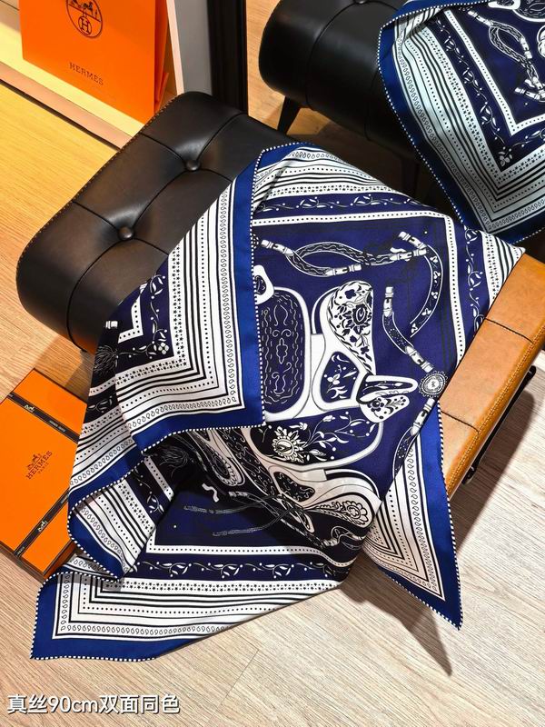 Hermes silk Scarf 90X90cm E04 (6)