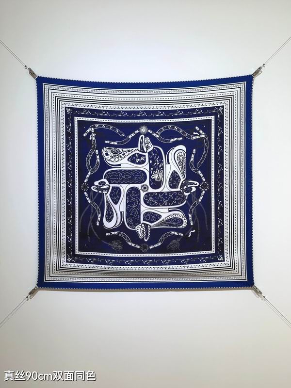 Hermes silk Scarf 90X90cm E04 (8)