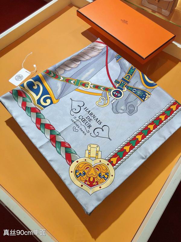 Hermes silk Scarf 90X90cm E40 (12)