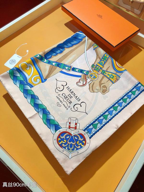 Hermes silk Scarf 90X90cm E40 (5)