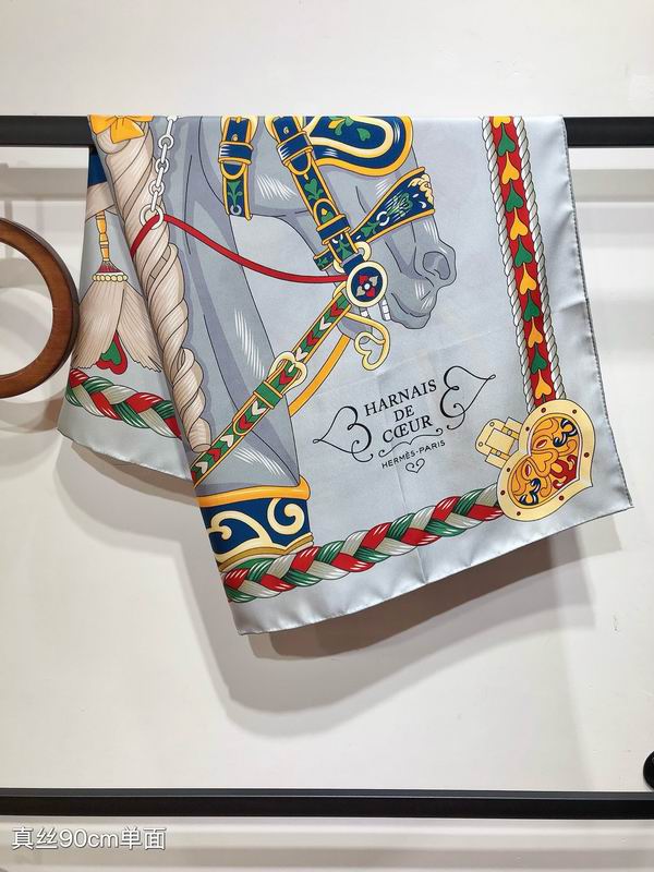 Hermes silk Scarf 90X90cm E40 (9)