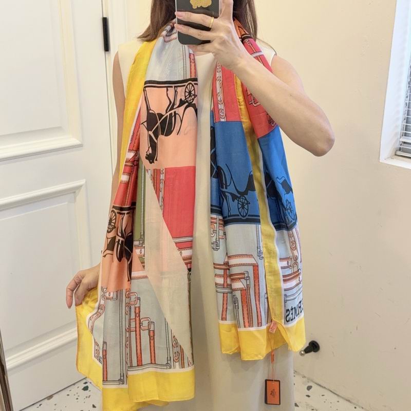 Hermes silk scarf 90-180cm E27 (3)