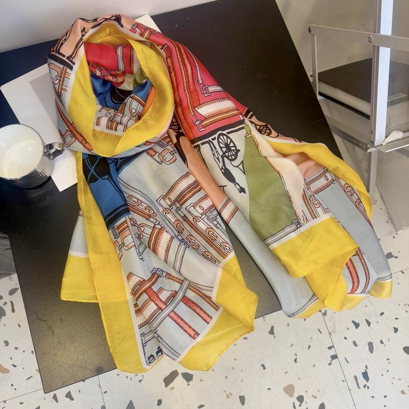 Hermes silk scarf 90-180cm E27 (5)