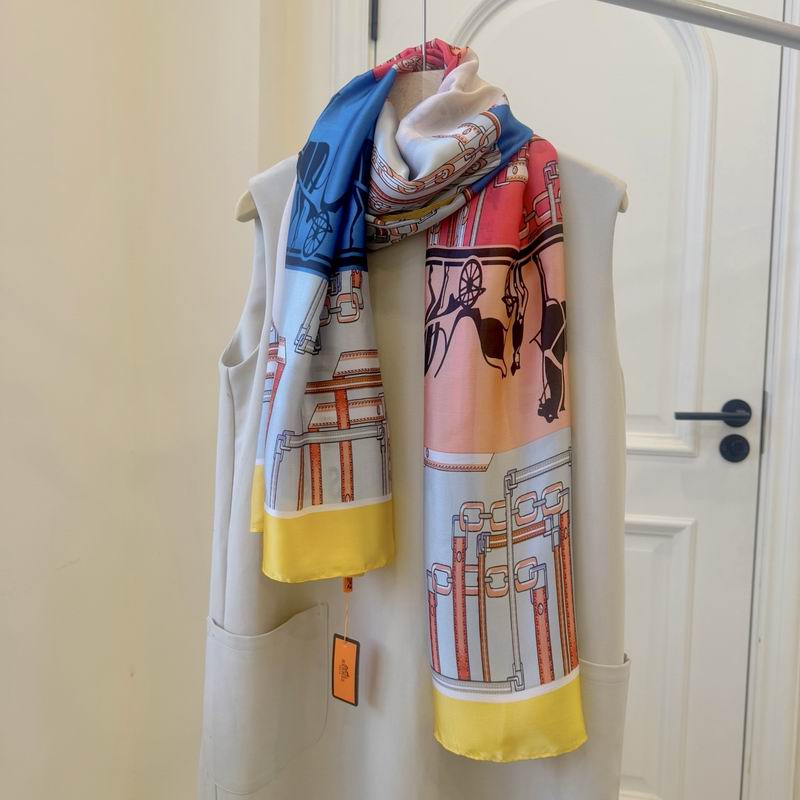 Hermes silk scarf 90-180cm E27 (6)