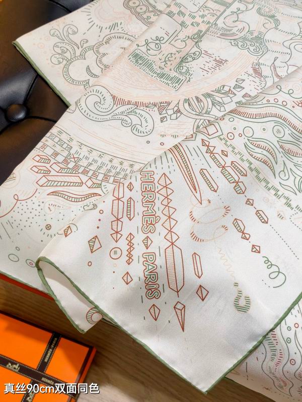 Hermes silk scarf 90X90cm E01 (15)