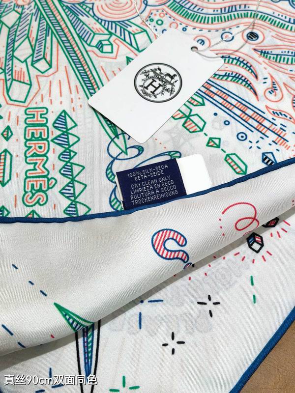 Hermes silk scarf 90X90cm E01 (24)