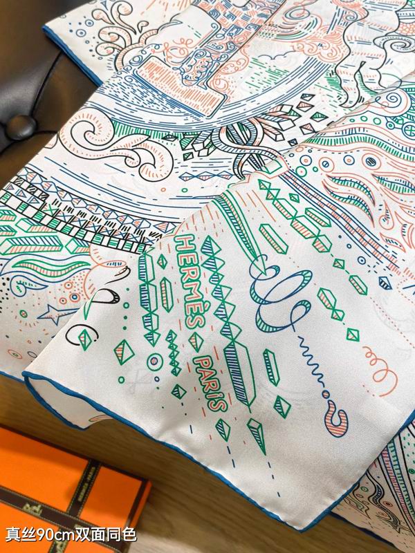 Hermes silk scarf 90X90cm E01 (25)