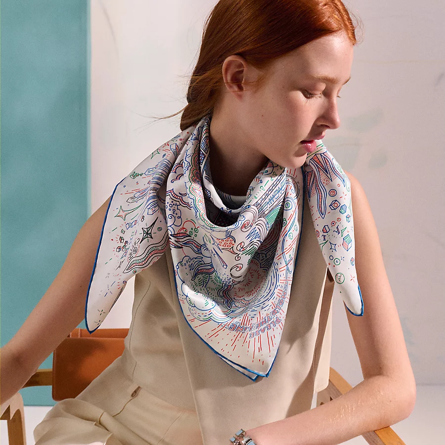 Hermes silk scarf 90X90cm E01 (29)