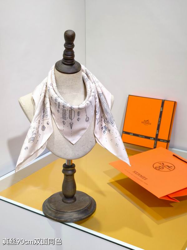 Hermes silk scarf 90X90cm E01 (3)