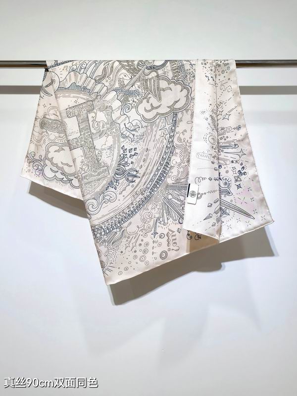 Hermes silk scarf 90X90cm E01 (4)