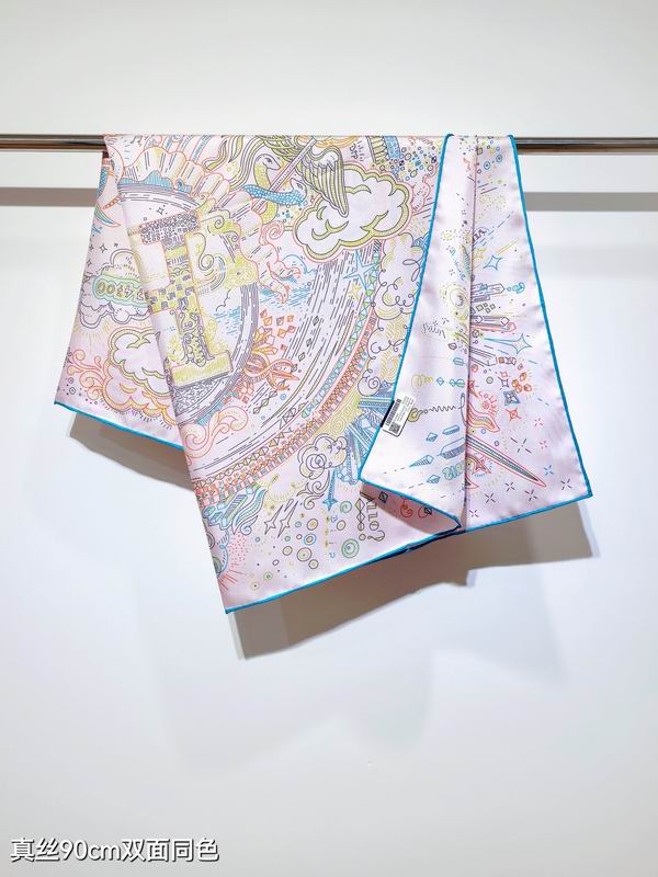 Hermes silk scarf 90X90cm E01 (43)