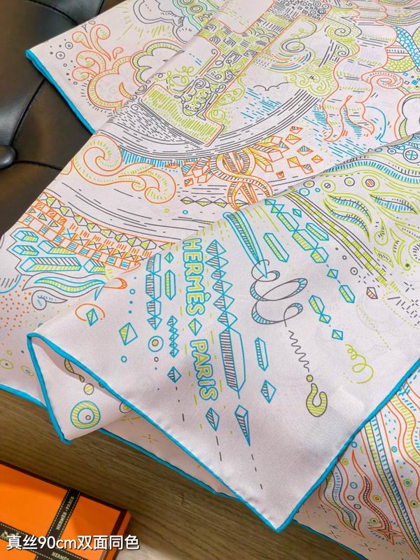 Hermes silk scarf 90X90cm E01 (45)
