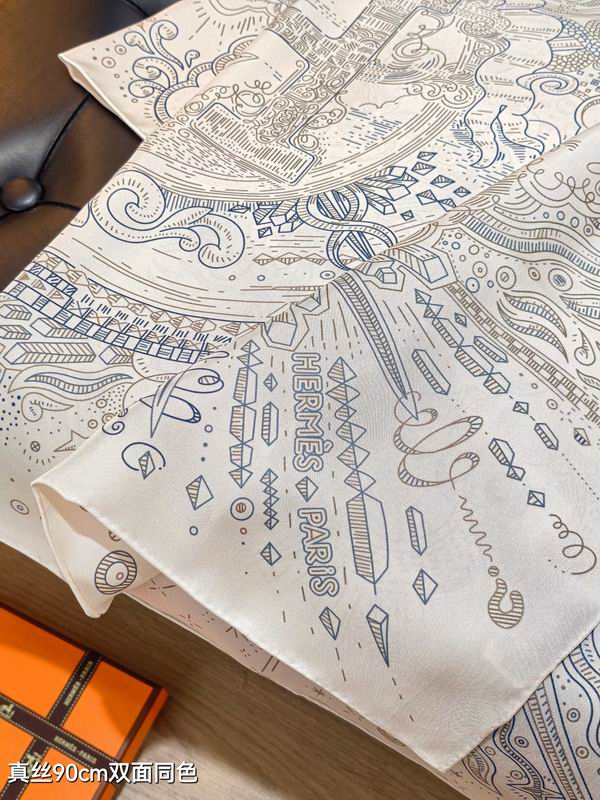 Hermes silk scarf 90X90cm E01 (6)