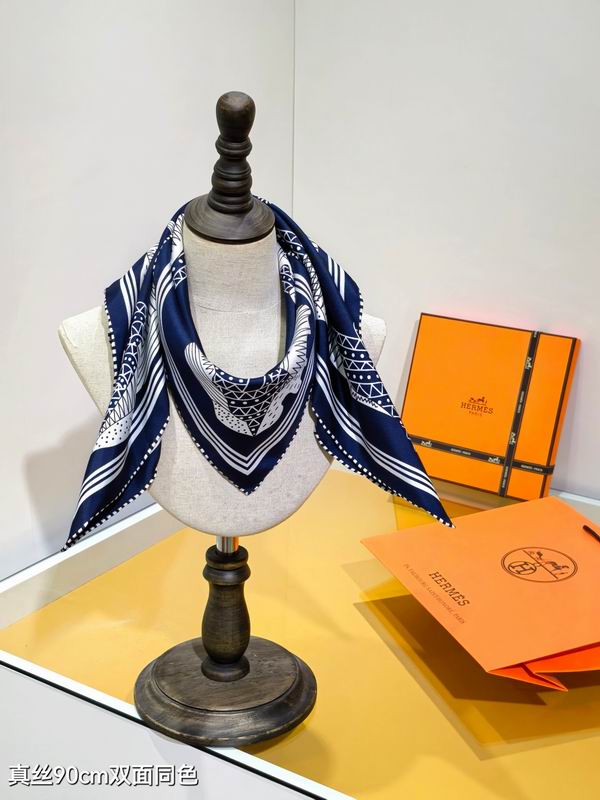 Hermes silk scarf 90X90cm E02 (12)