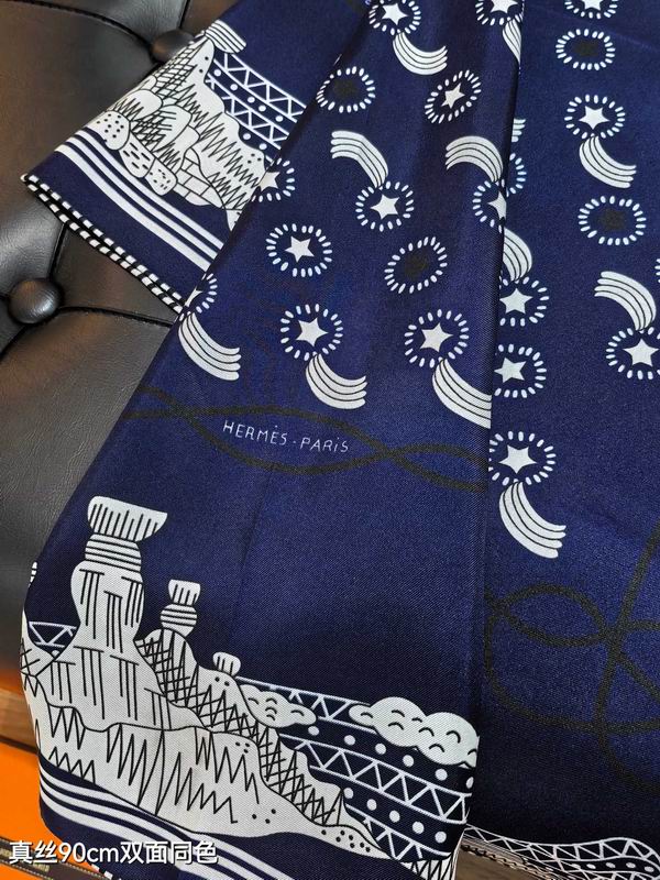 Hermes silk scarf 90X90cm E02 (15)