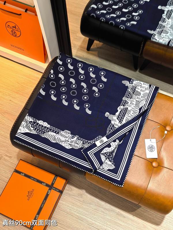 Hermes silk scarf 90X90cm E02 (17)