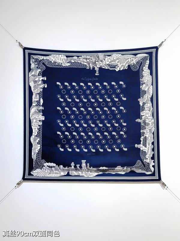 Hermes silk scarf 90X90cm E02 (18)