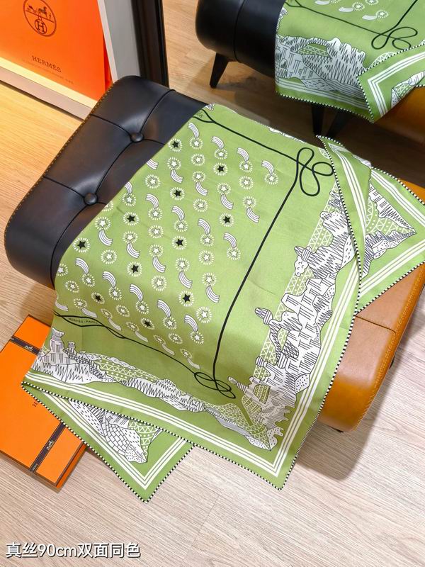 Hermes silk scarf 90X90cm E02 (25)