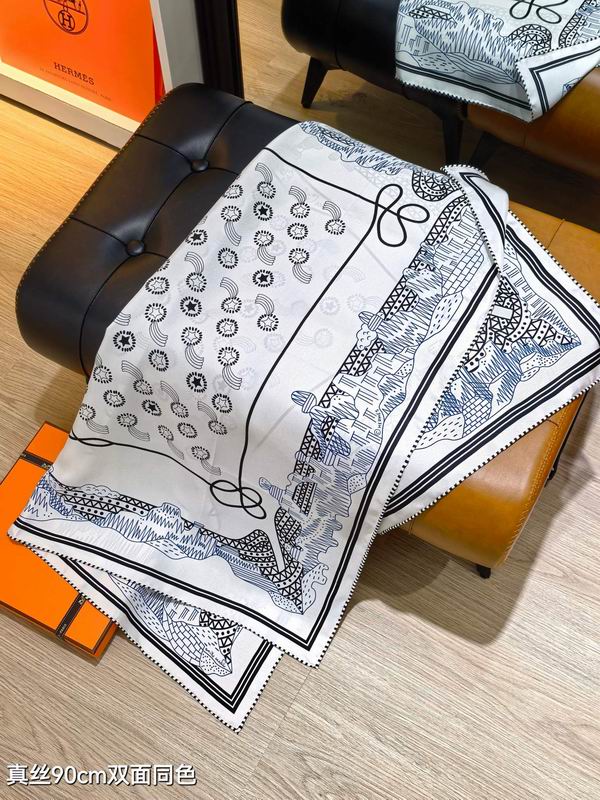 Hermes silk scarf 90X90cm E02 (34)