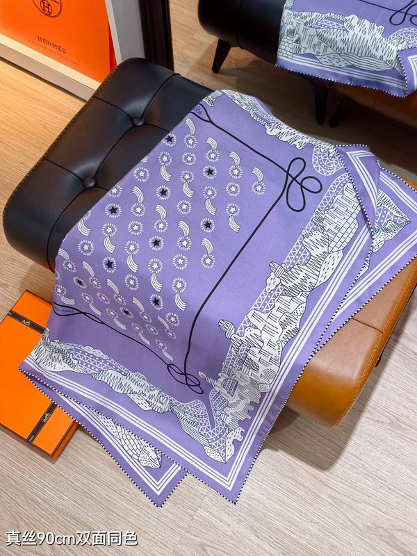Hermes silk scarf 90X90cm E02 (7)
