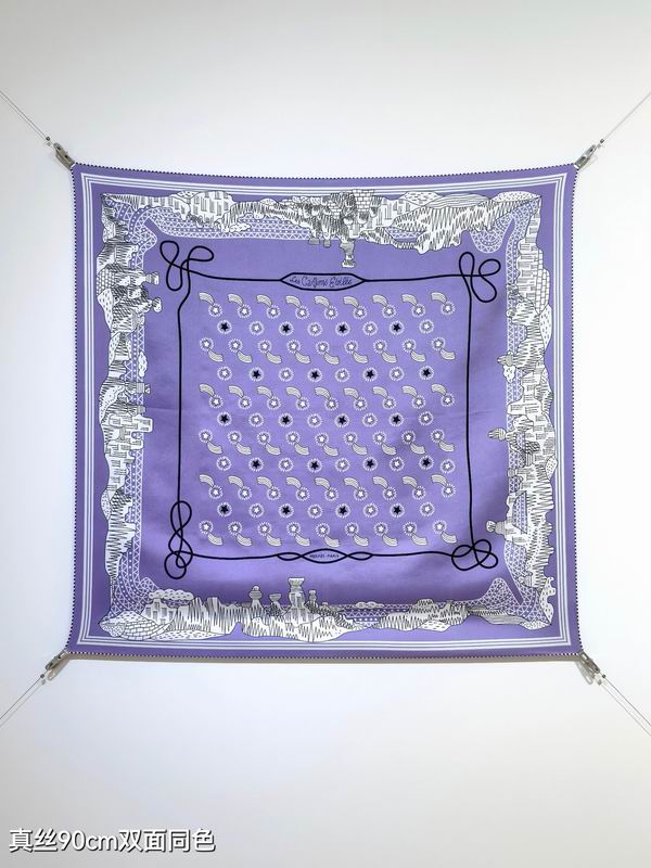 Hermes silk scarf 90X90cm E02 (9)