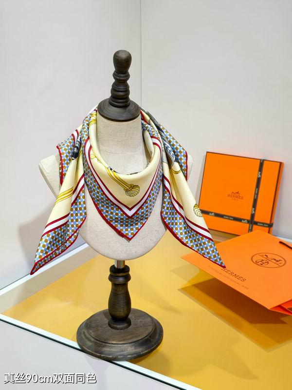 Hermes silk scarf 90X90cm E04 (12)