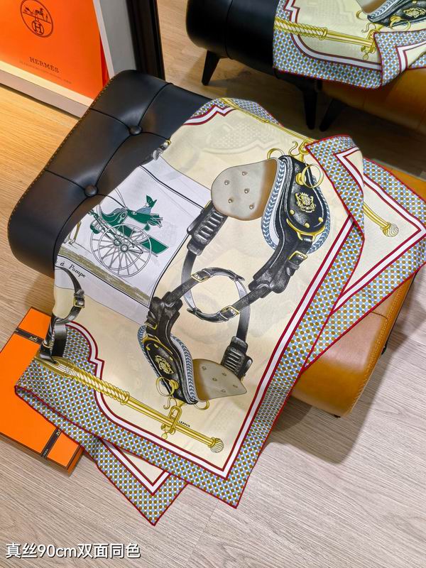Hermes silk scarf 90X90cm E04 (16)
