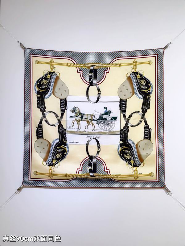 Hermes silk scarf 90X90cm E04 (18)