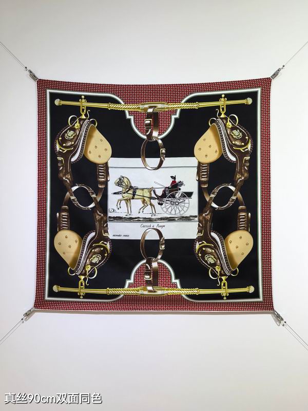 Hermes silk scarf 90X90cm E04 (9)