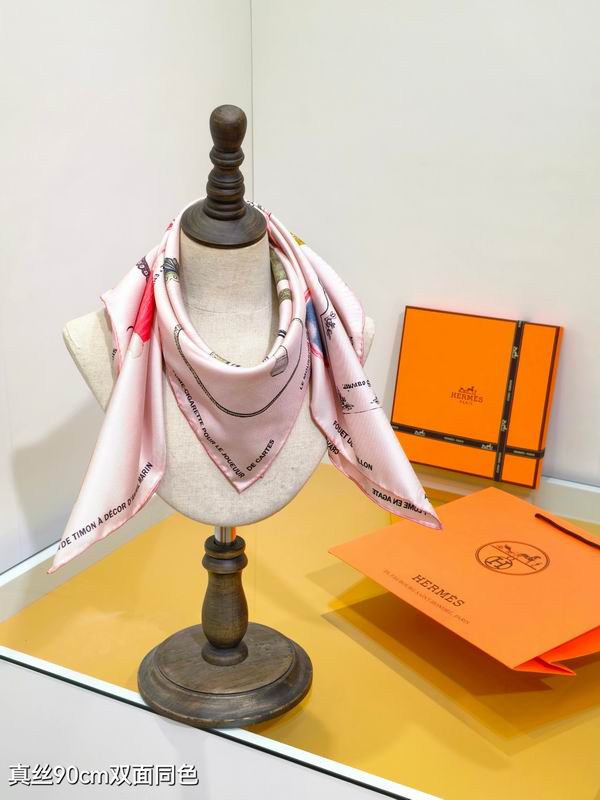 Hermes silk scarf 90X90cm E05 (12)
