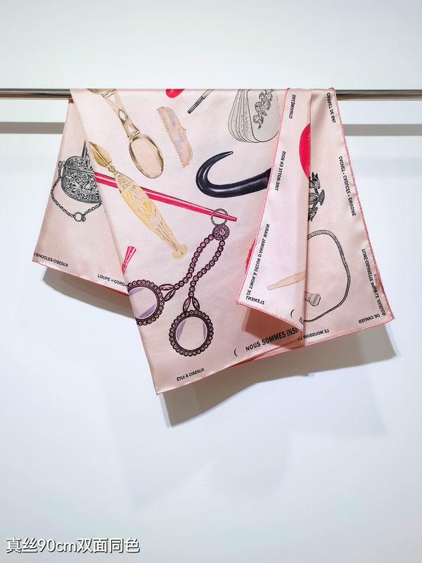 Hermes silk scarf 90X90cm E05 (13)