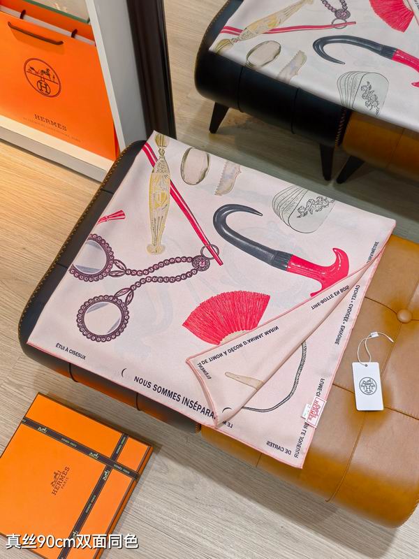 Hermes silk scarf 90X90cm E05 (17)