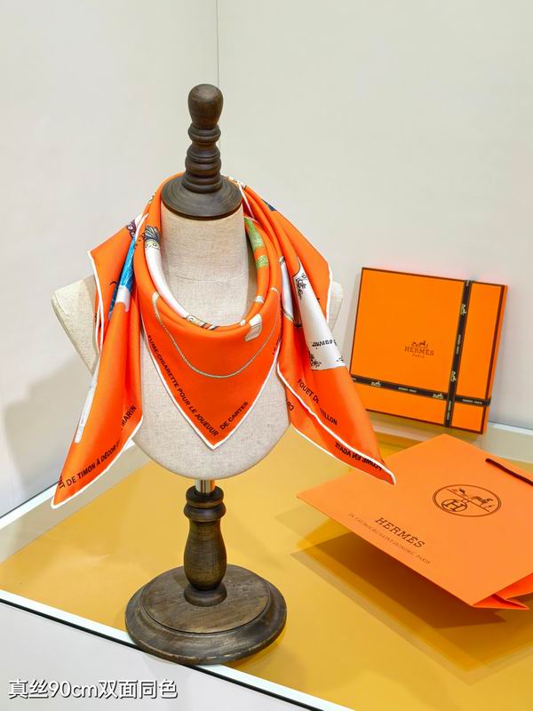 Hermes silk scarf 90X90cm E05 (2)