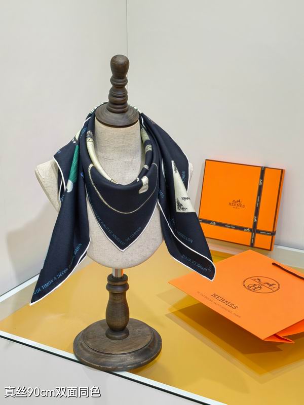 Hermes silk scarf 90X90cm E05 (22)