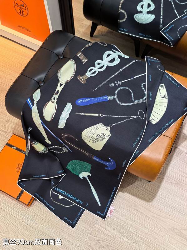 Hermes silk scarf 90X90cm E05 (26)