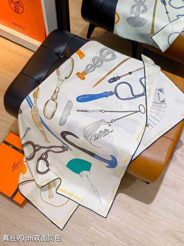 Hermes silk scarf 90X90cm E05 (36)