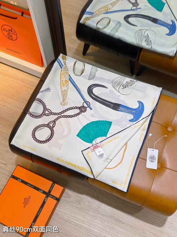Hermes silk scarf 90X90cm E05 (37)