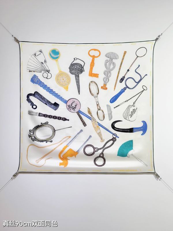 Hermes silk scarf 90X90cm E05 (38)