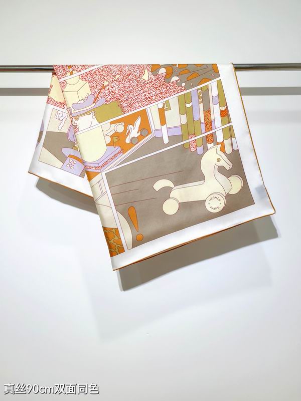 Hermes silk scarf 90X90cm E06 (13)