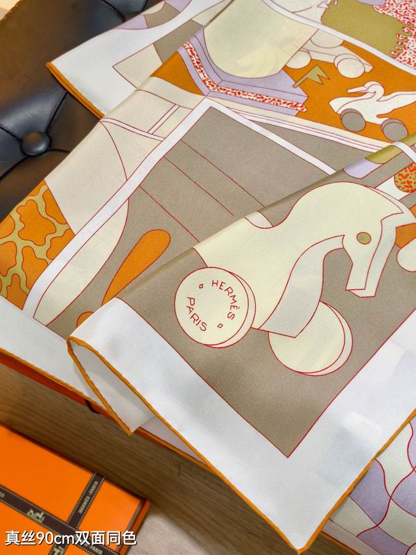 Hermes silk scarf 90X90cm E06 (15)