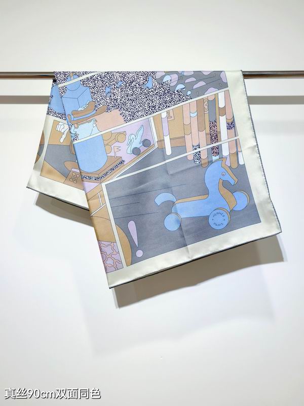 Hermes silk scarf 90X90cm E06 (4)