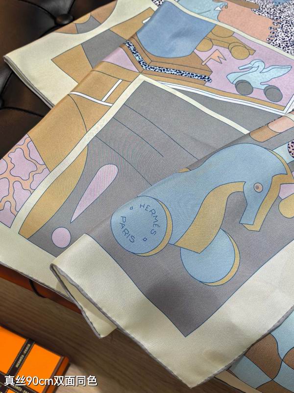 Hermes silk scarf 90X90cm E06 (6)