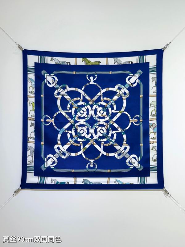Hermes silk scarf 90X90cm E18 (1)