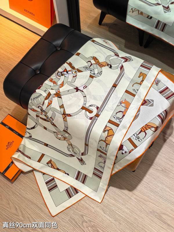 Hermes silk scarf 90X90cm E18 (13)