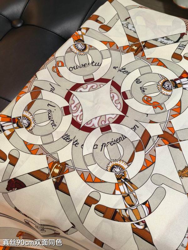 Hermes silk scarf 90X90cm E18 (14)