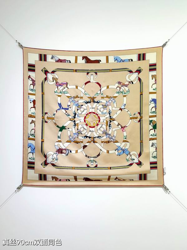 Hermes silk scarf 90X90cm E18 (31)