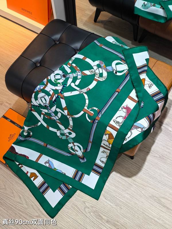 Hermes silk scarf 90X90cm E18 (46)